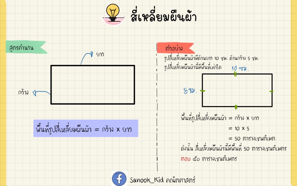 รวมสูตร “การหาพื้นที่สี่เหลี่ยม” – Sanook_Kid คณิตศาสตร์ รวมสูตร “การหาพื้นที่สี่เหลี่ยม” – Sanook_Kid คณิตศาสตร์