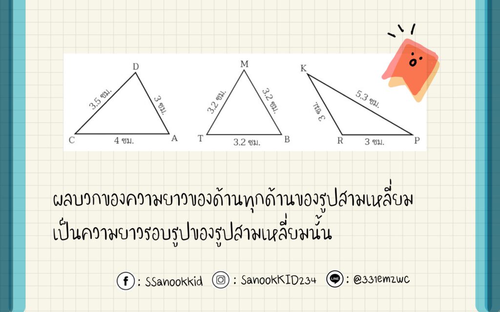📋ความยาวรอบรูปสามเหลี่ยม | Sanook_Kid คณิตศาสตร์