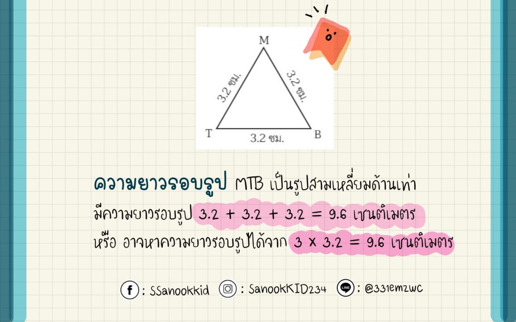 📋ความยาวรอบรูปสามเหลี่ยม | Sanook_Kid คณิตศาสตร์